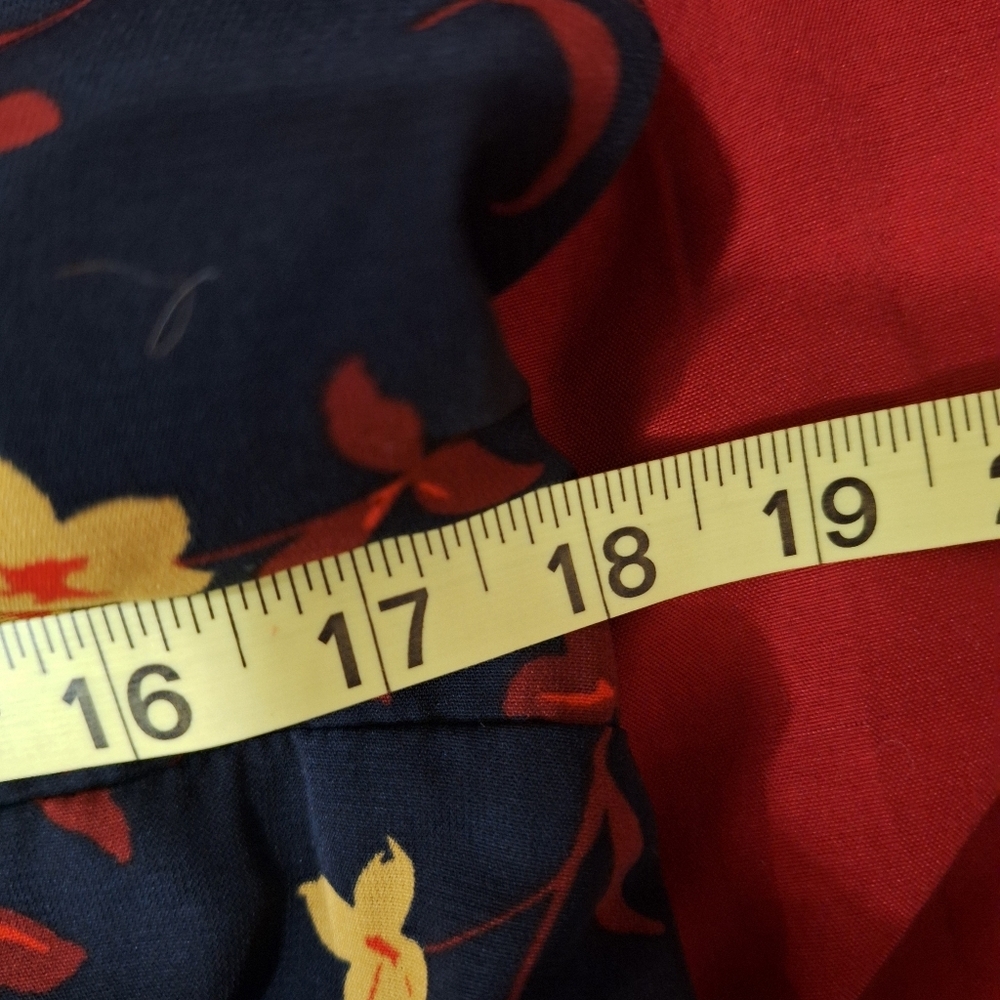 Molly & Isadora Floral V-Neck Midi Dress in Navy, Burgandy, Gold 16W - Picture 4 of 7